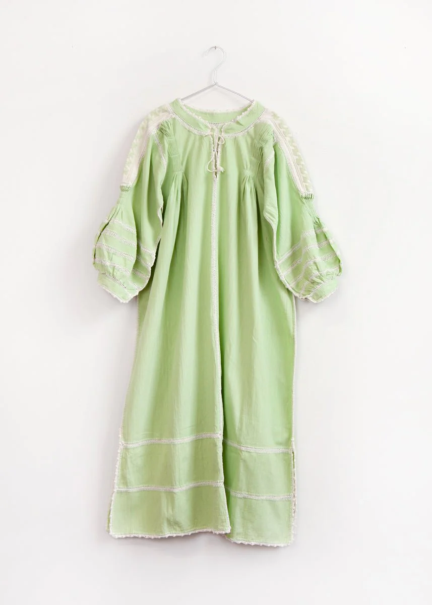 Sirena Dress Colored Long Sleeves - Natural on Pistache