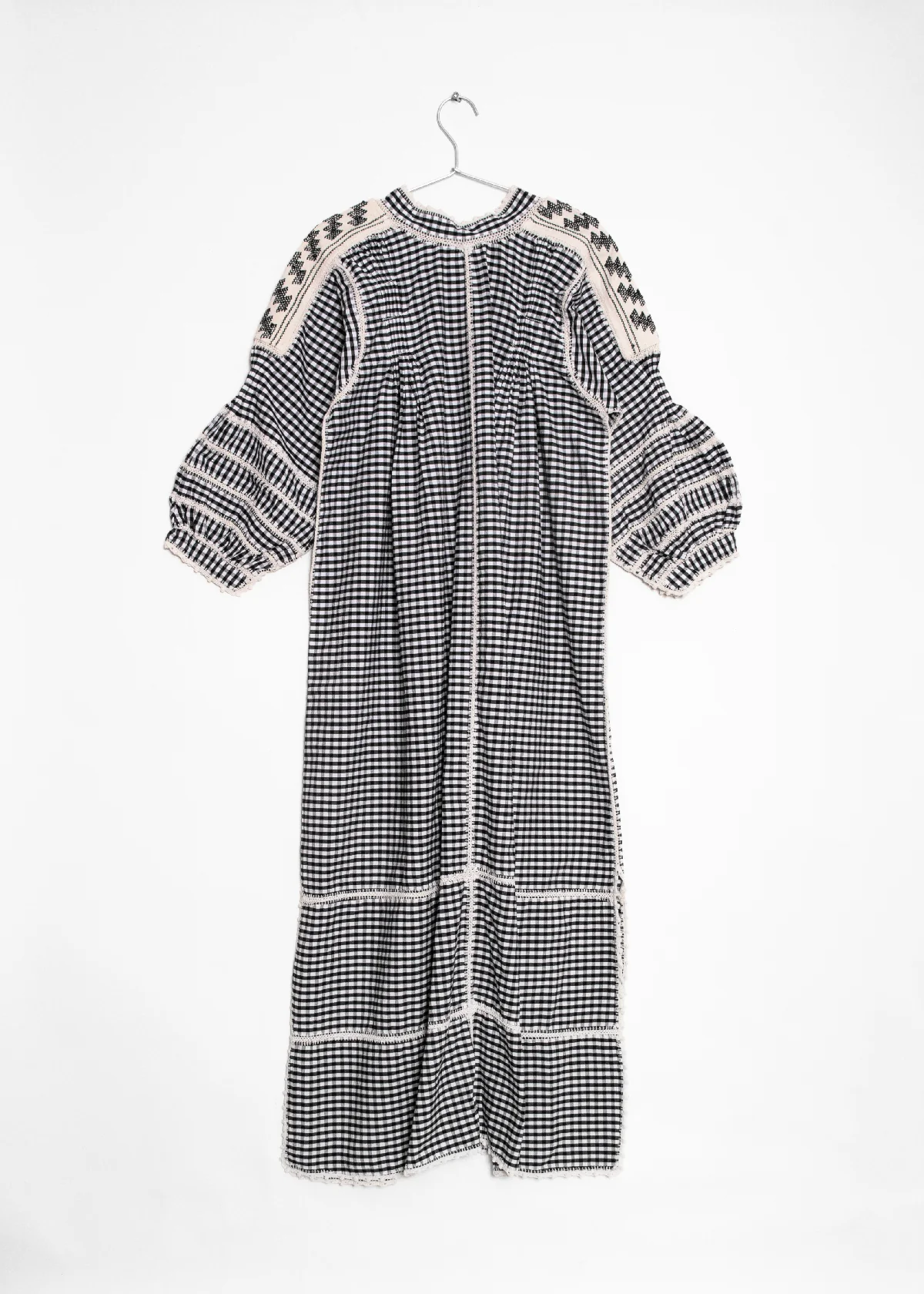 Sirena Dress Long Sleeves Gingham - Black - Image 2