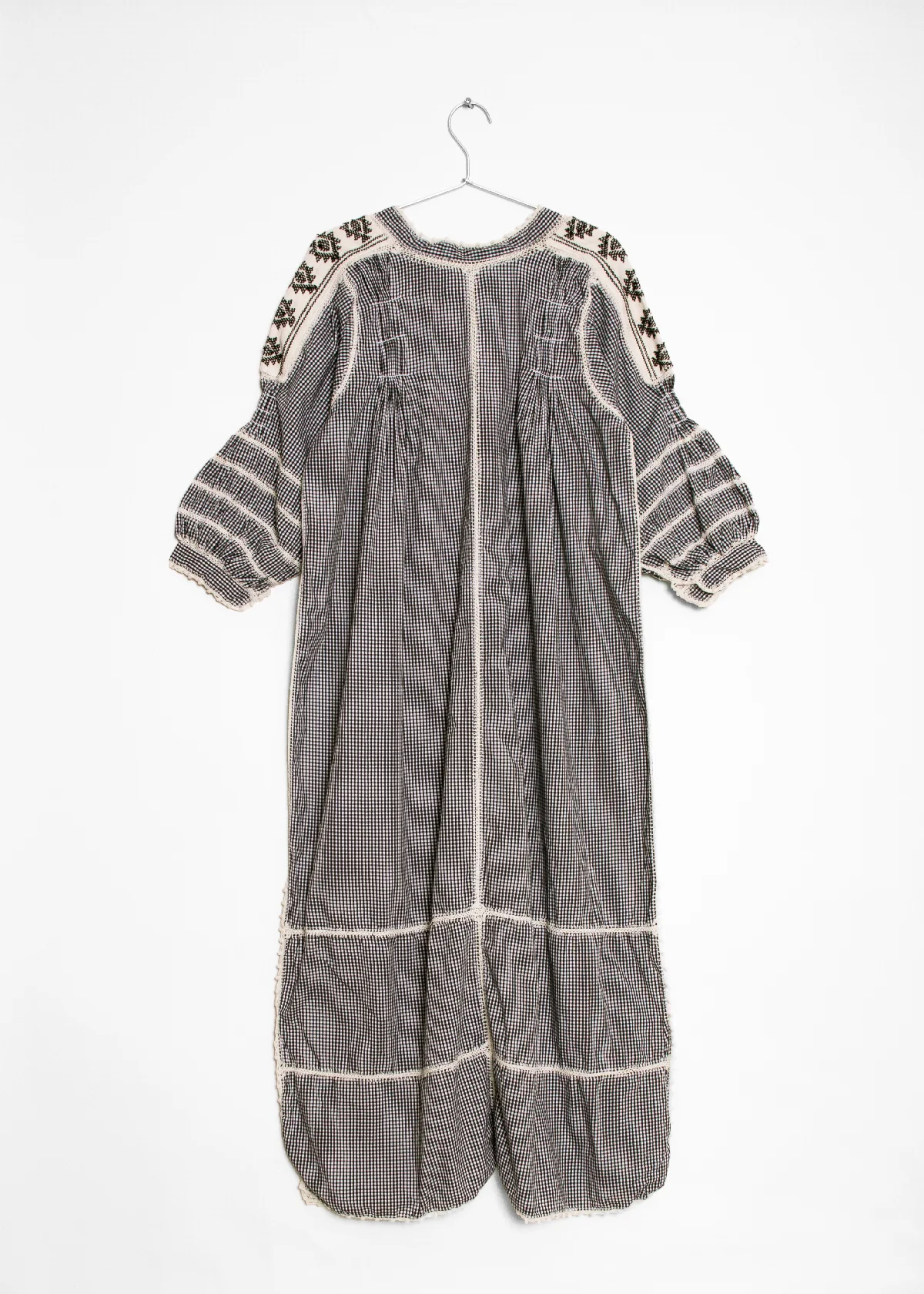 Sirena Dress Long Sleeves Gingham - Black - Image 4
