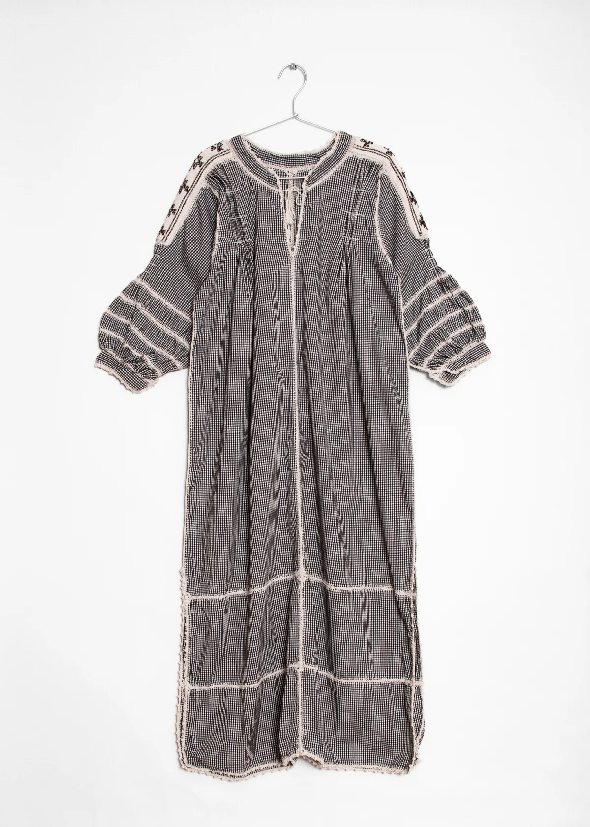 Sirena Dress Long Sleeves Gingham - Black - Image 5
