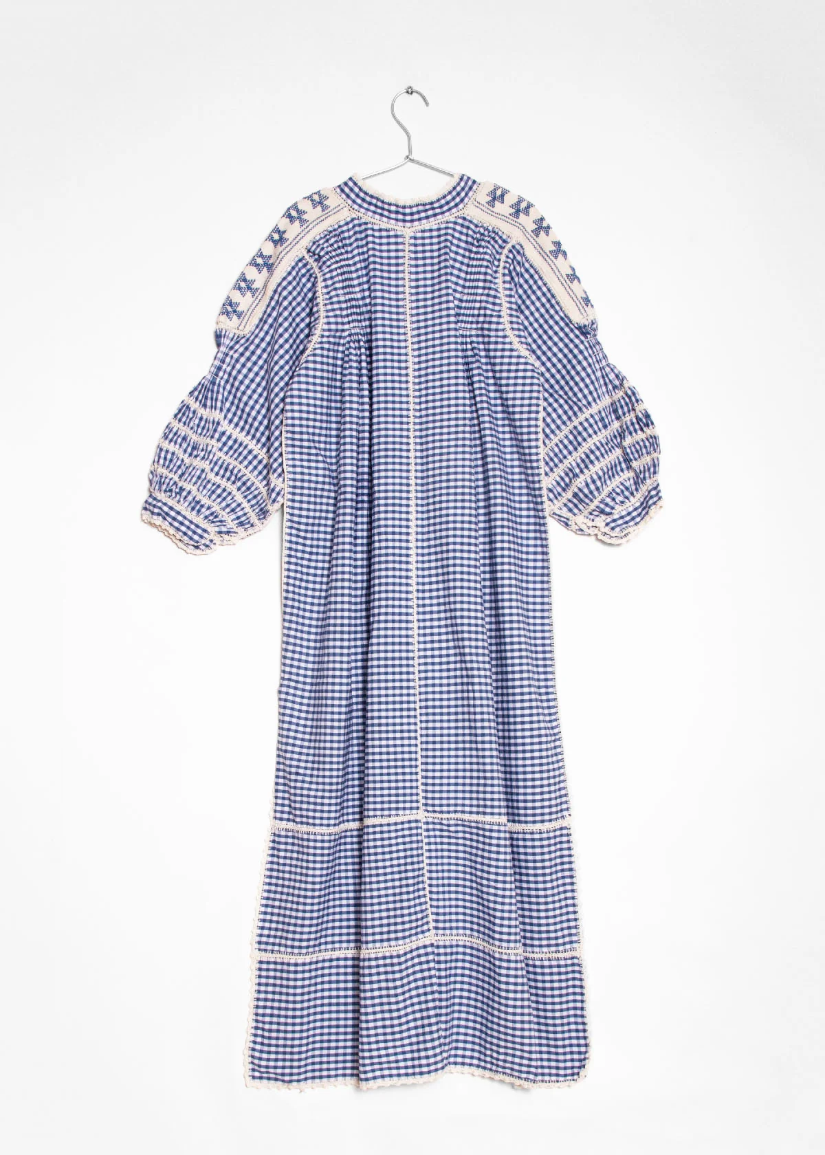 Sirena Dress Long Sleeves Gingham - Blue - Image 2