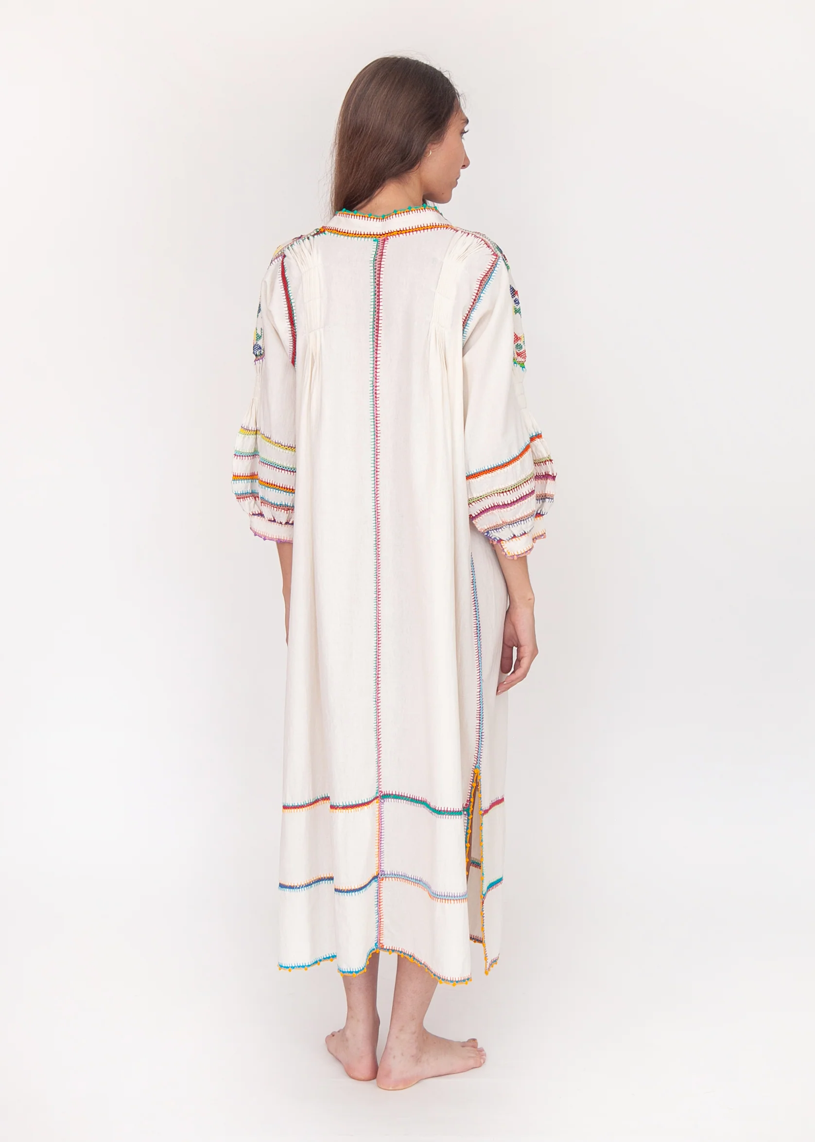 Sirena Dress Long Sleeves - Multicolor on Natural - Image 4