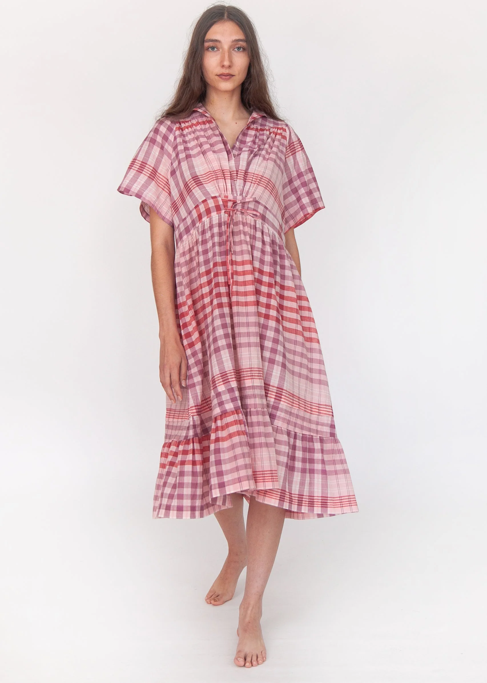 Theresa Check Dress - Rosa