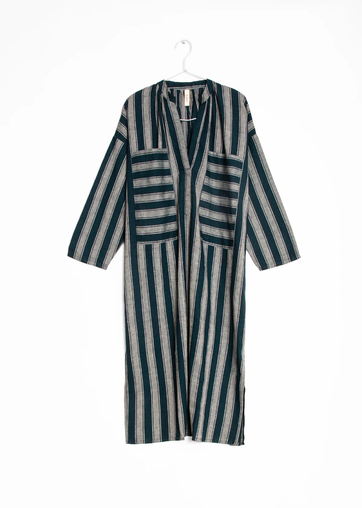 Pocket Caftan - Teal Stripe by Two