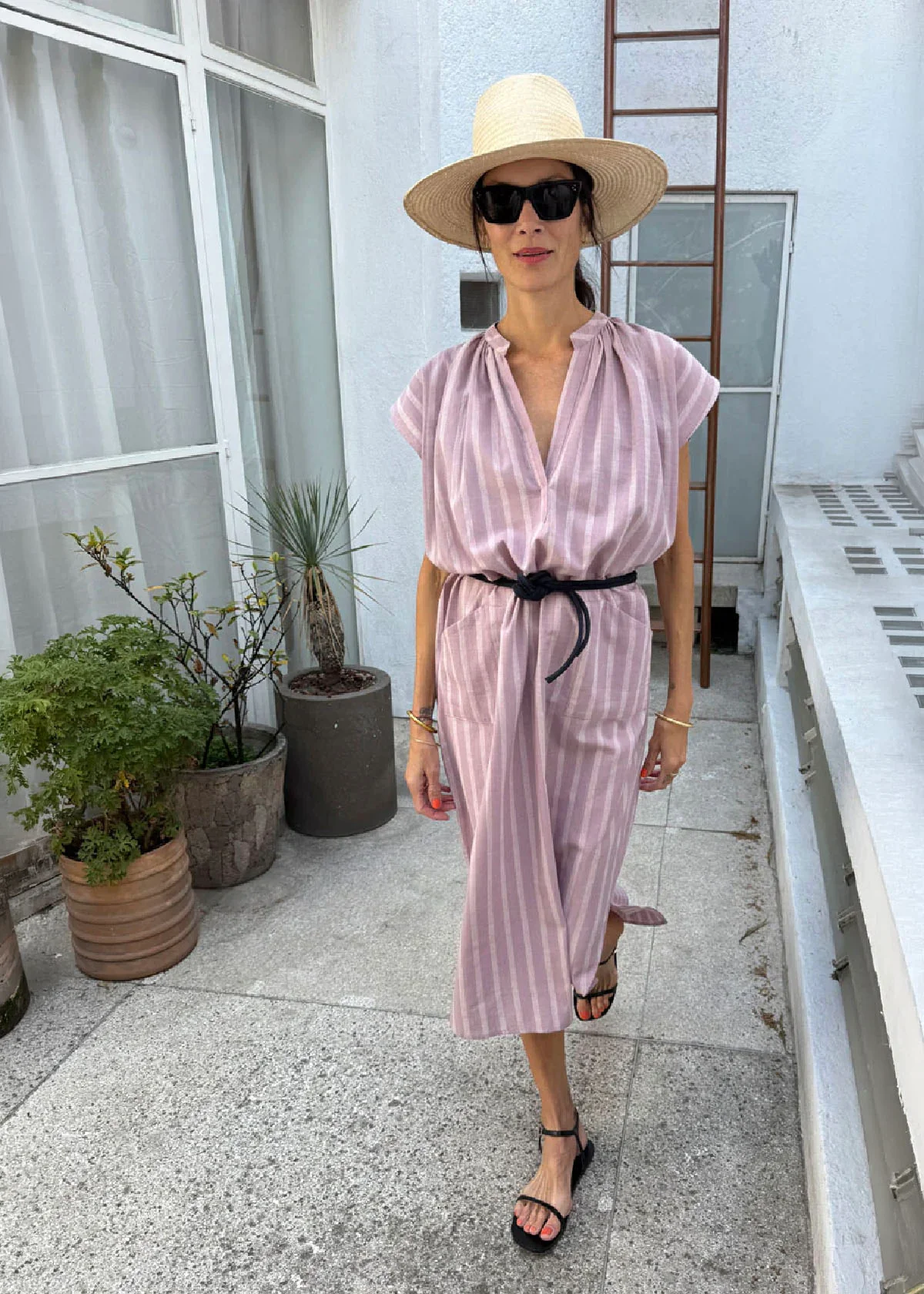 Slim Riviera Dress - Lavender Stripe by Two - Image 2