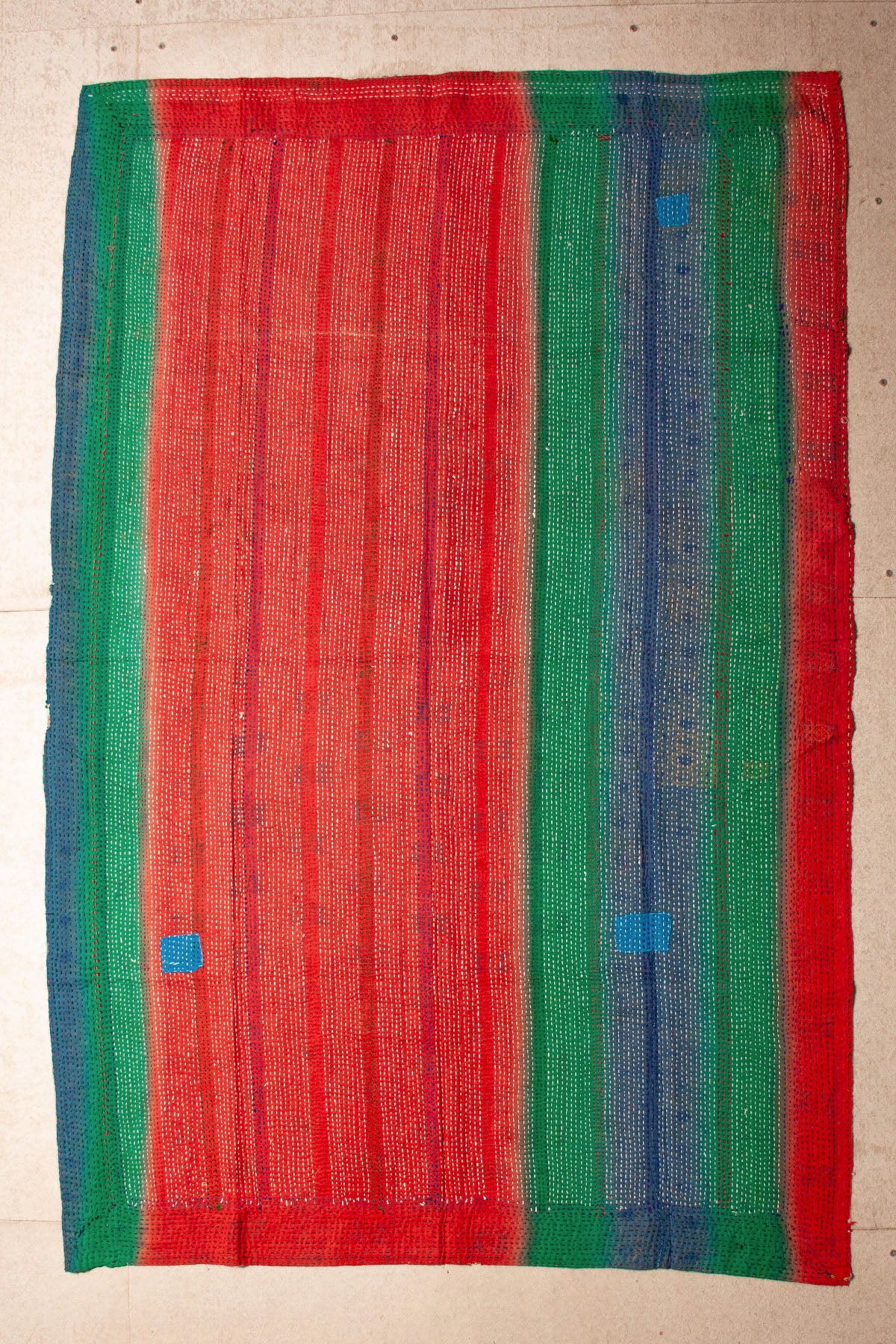 Vintage Dowry Kantha Blanket, #50 - 70"x46"