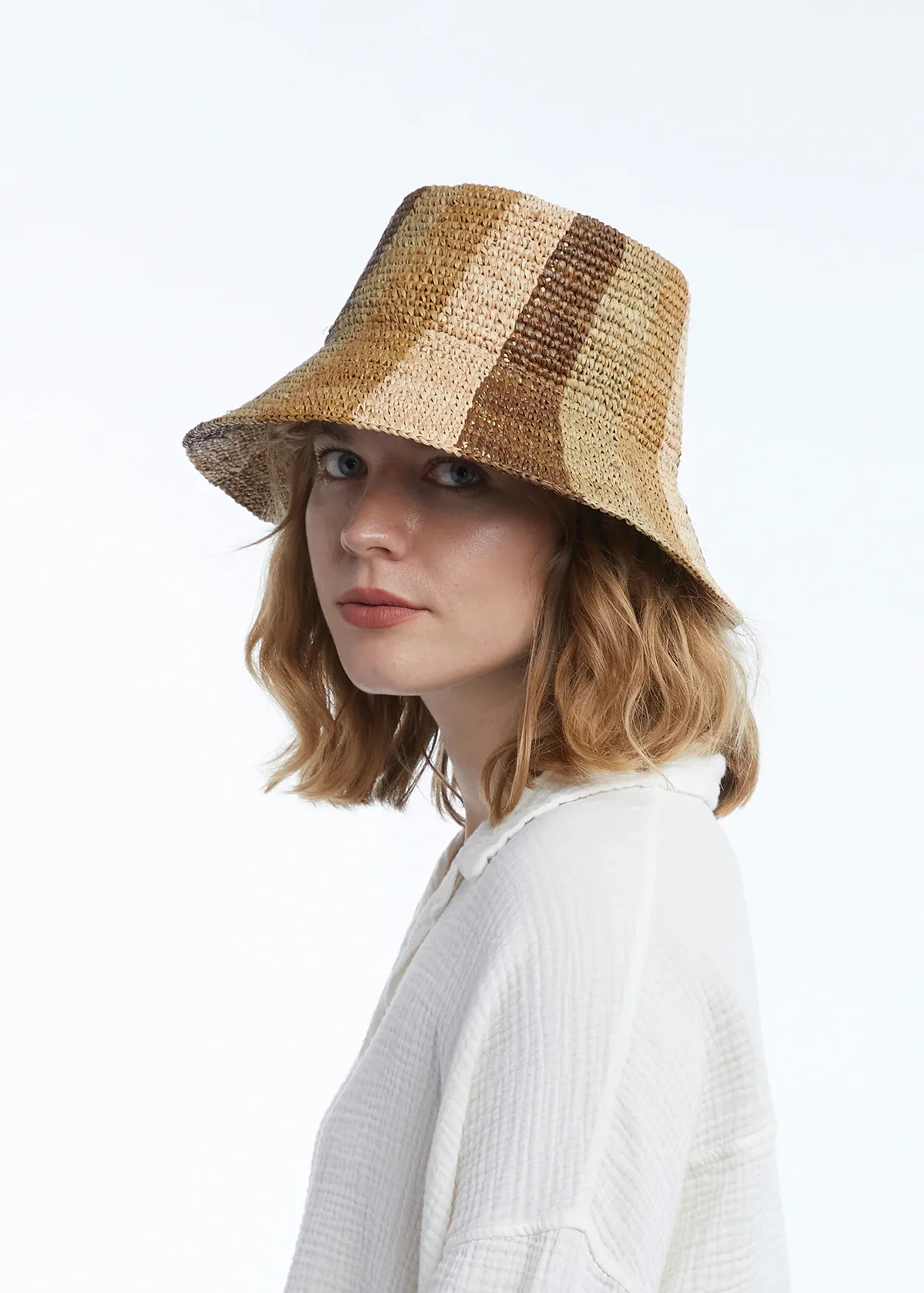 Wyeth Bailey Bucket Hat - Natural/Camel/Chocolate - Image 3