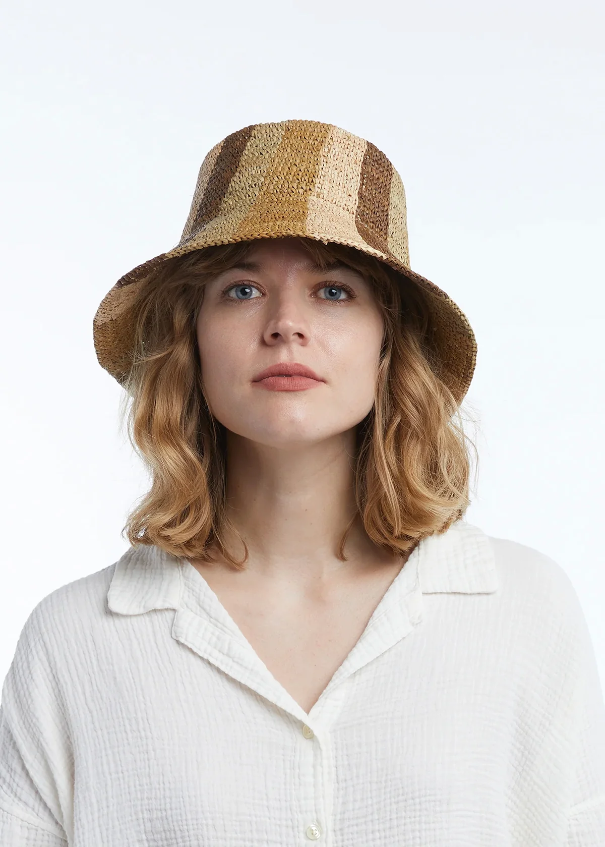 Wyeth Bailey Bucket Hat - Natural/Camel/Chocolate - Image 4