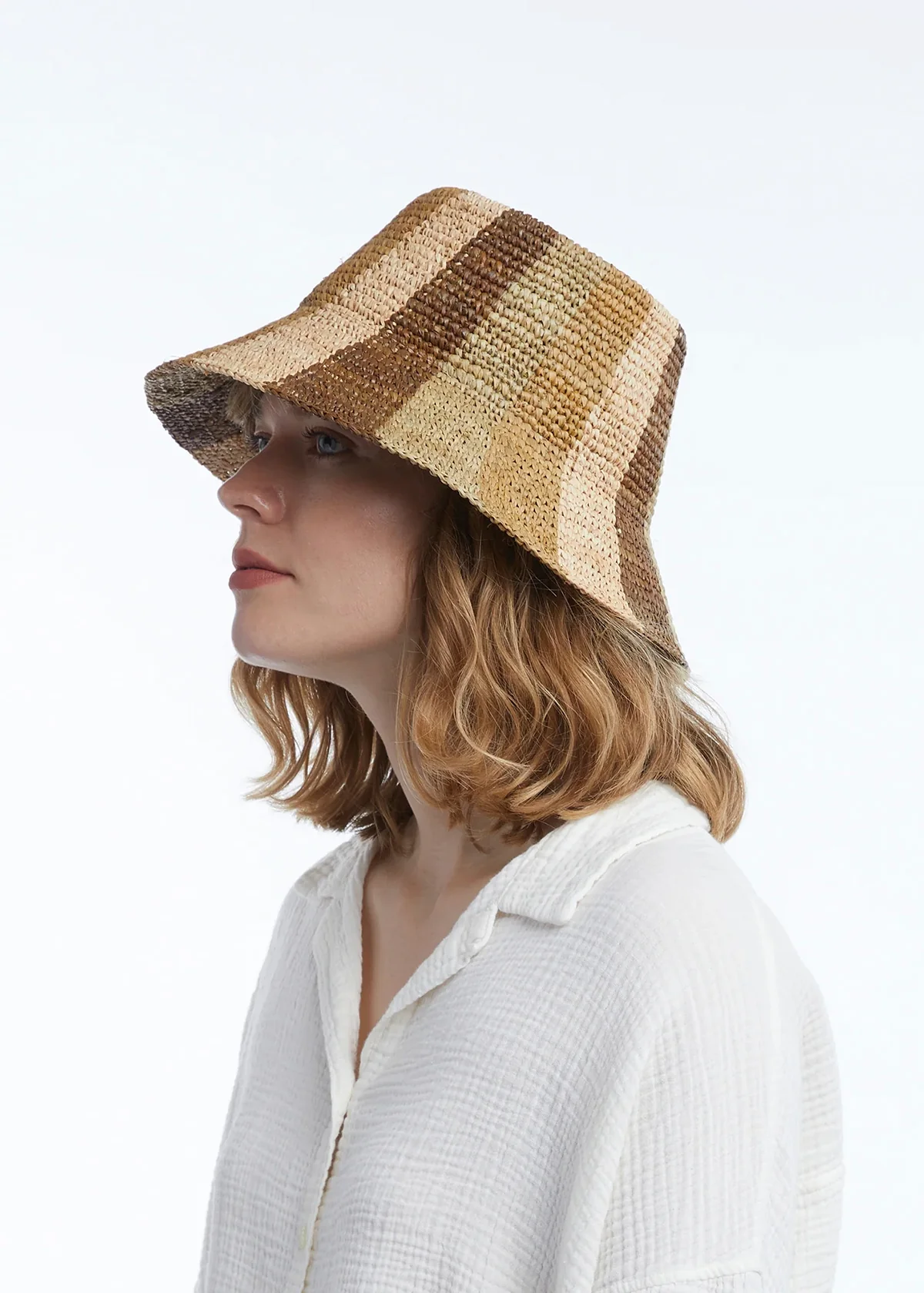 Wyeth Bailey Bucket Hat - Natural/Camel/Chocolate - Image 5
