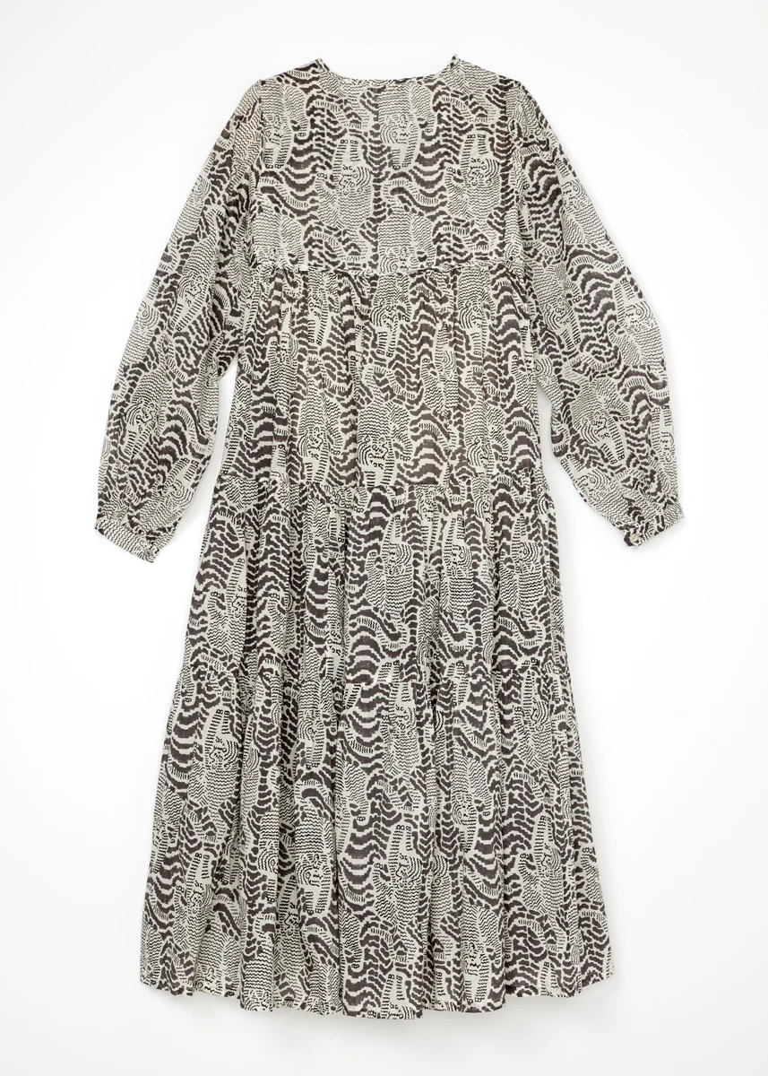 Yamini Tiger Dress, Grey - Image 5